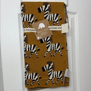 Zebra Print Mustard Baby Blanket
